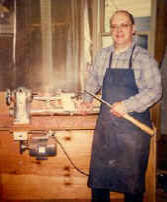 Ted Walter a woodturner at the Cedar Egg Factory